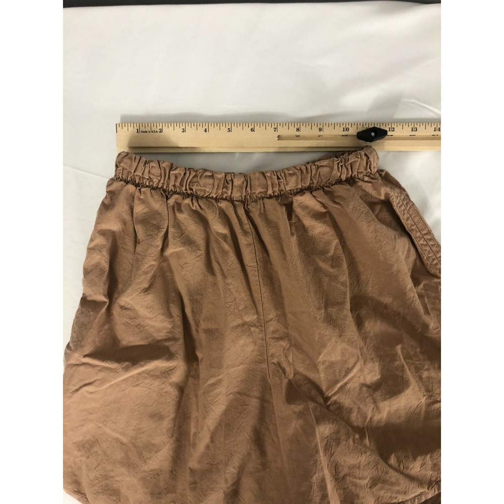 Prior Womens Size Small Tan Brown Shorts Balloon Side Slit Preowned - Picture 4 of 8